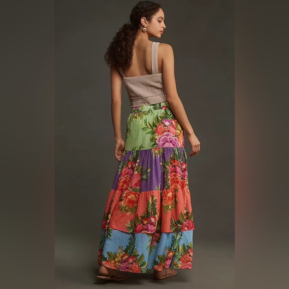 Farm Rio x Anthropologie Tiered Floral Maxi Skirt - Picture 4 of 16